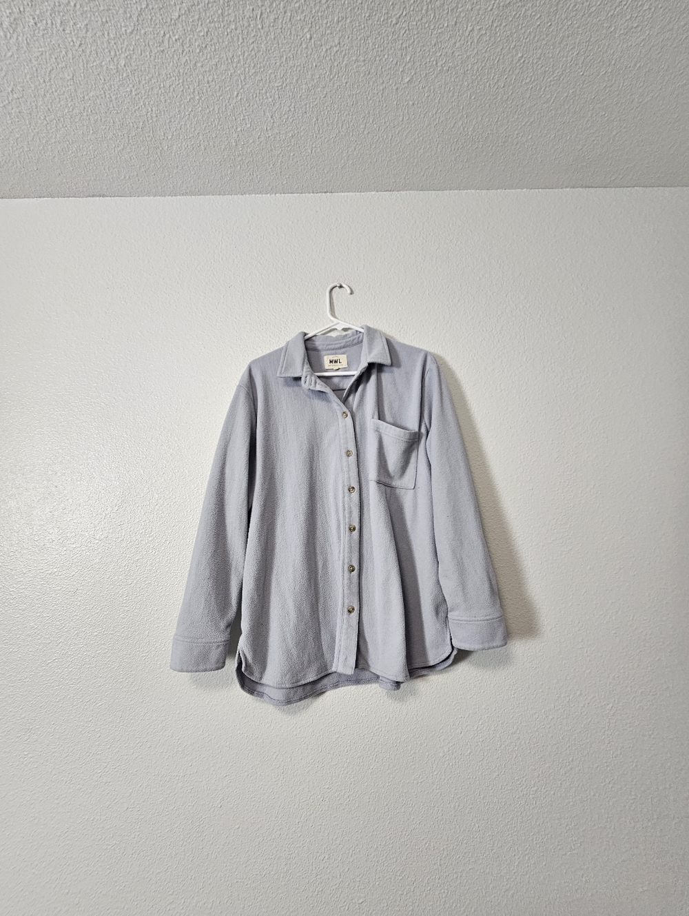 Madewell Womens Light Blue/gray Button-Up Shirt Sz L